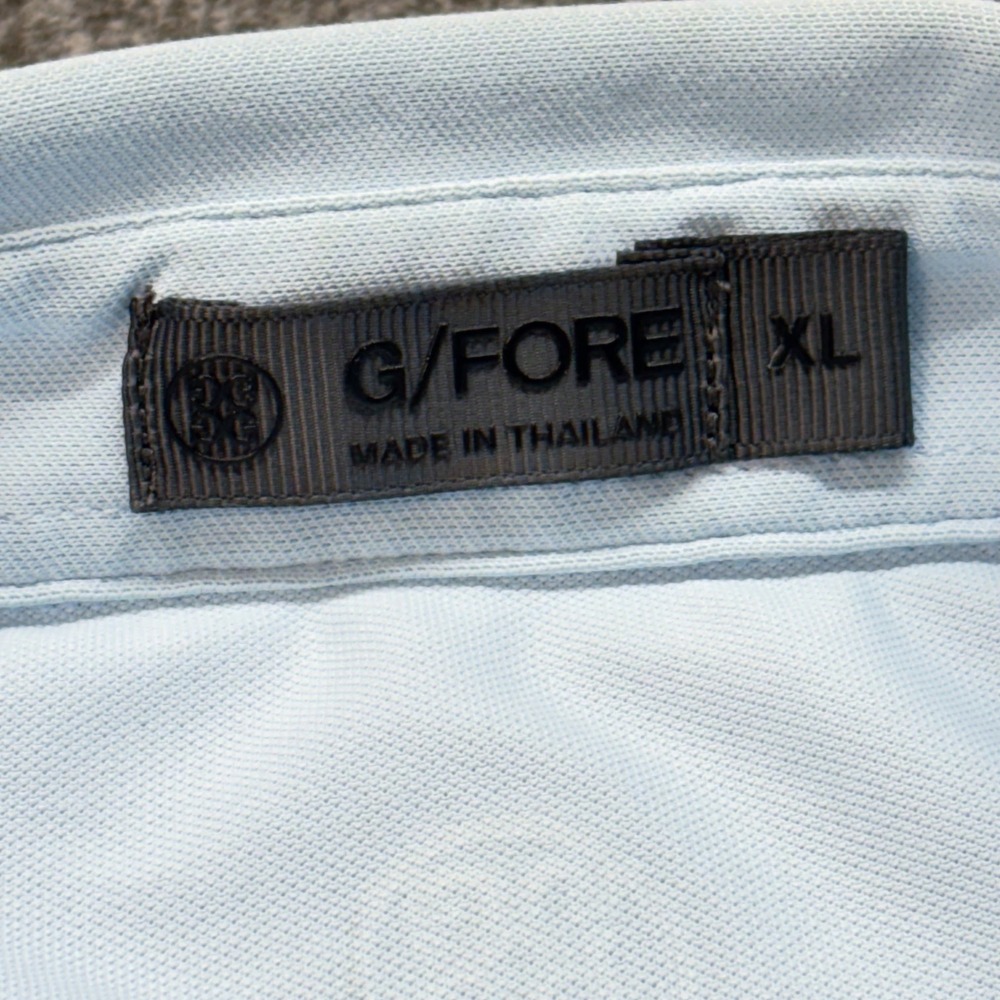 G/FORE Mens Performance Golf Polo Shirt Light Blue XL Short Sleeve Logo Preppy - Picture 2 of 10